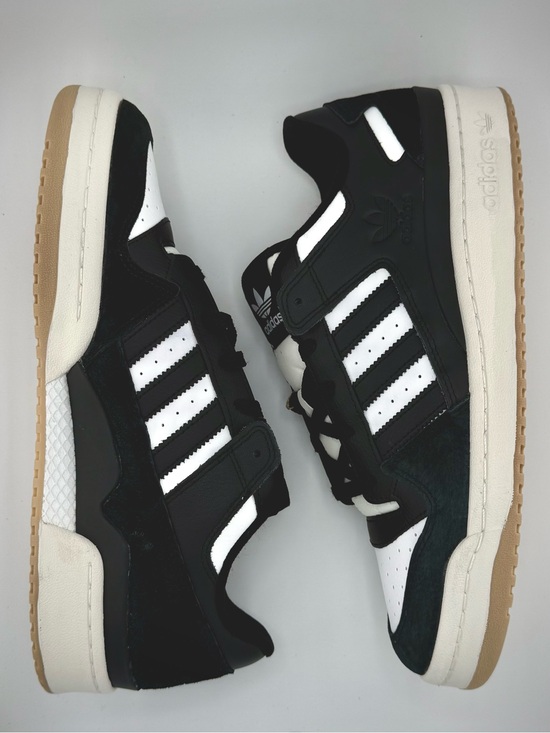 adidas Other - adidas Men’s Forum Low-Tops in Black, White & Gum w/Leather & Suede ID6857 10.5M